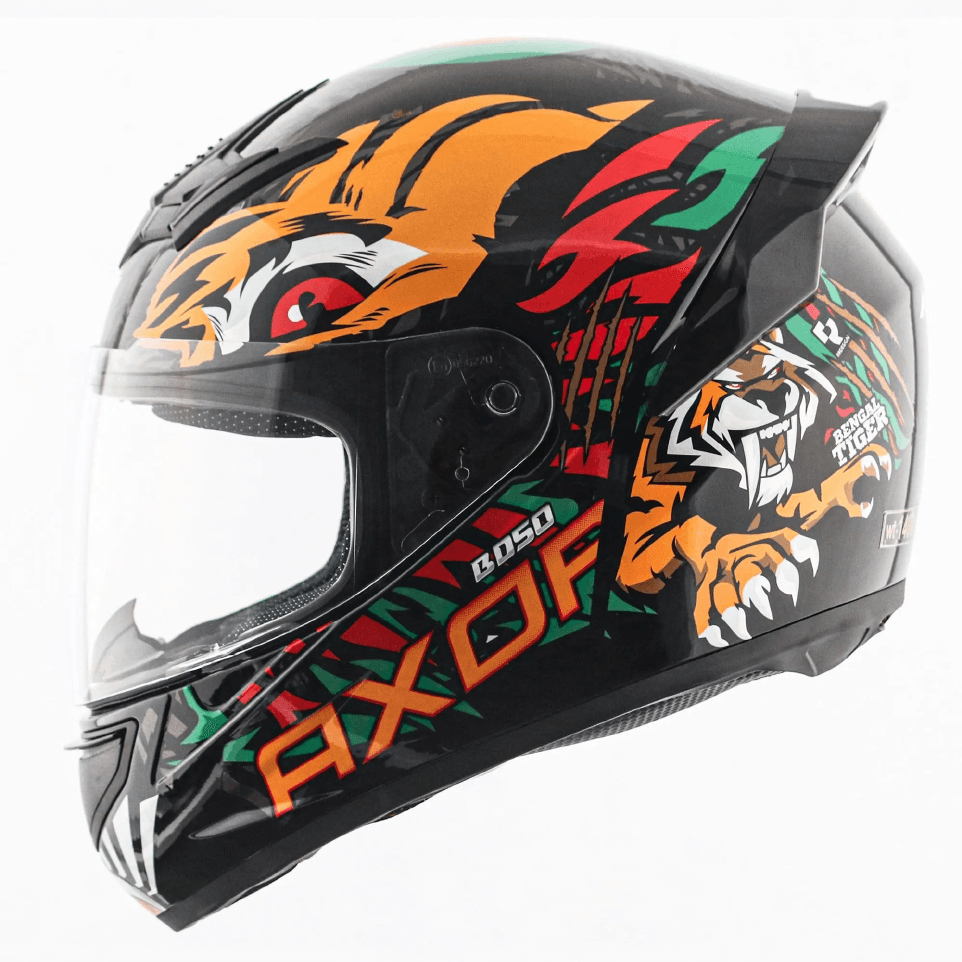 AXZOR Full Face Bike Helmet - Multicolor