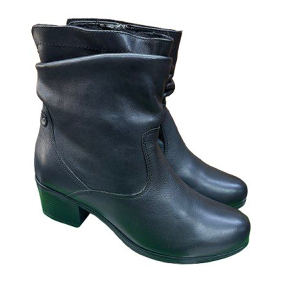 High Heel Leather Boot for Women - Black - 009