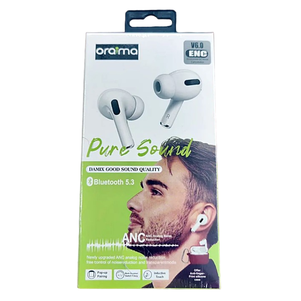 Oraimo Airpods-Pure Sound Wireless Earbuds - White