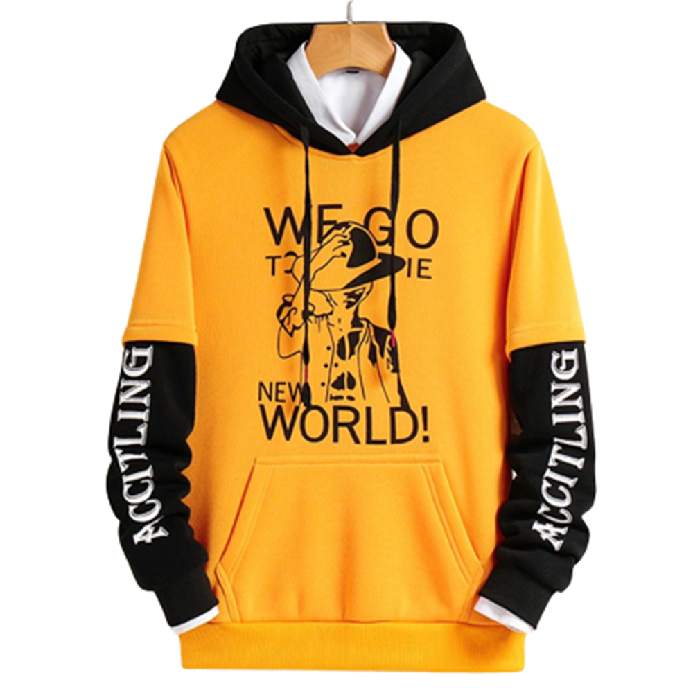 Cotton Hoodie For Men - Yellow - H-132