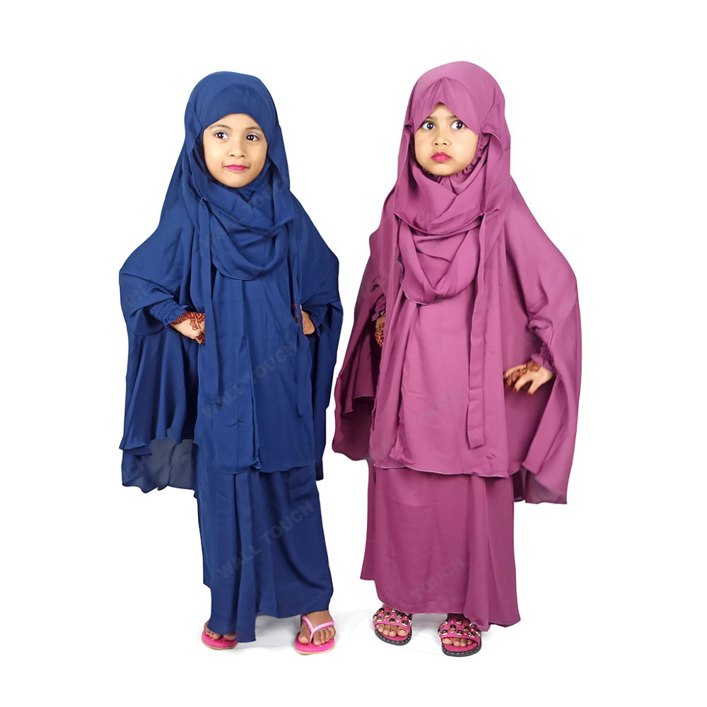 Dubai Cherry Baby Khimar / Kheemar Borka Adjusted Niqab Hijab With Skirt Full Set For Baby - 164320428