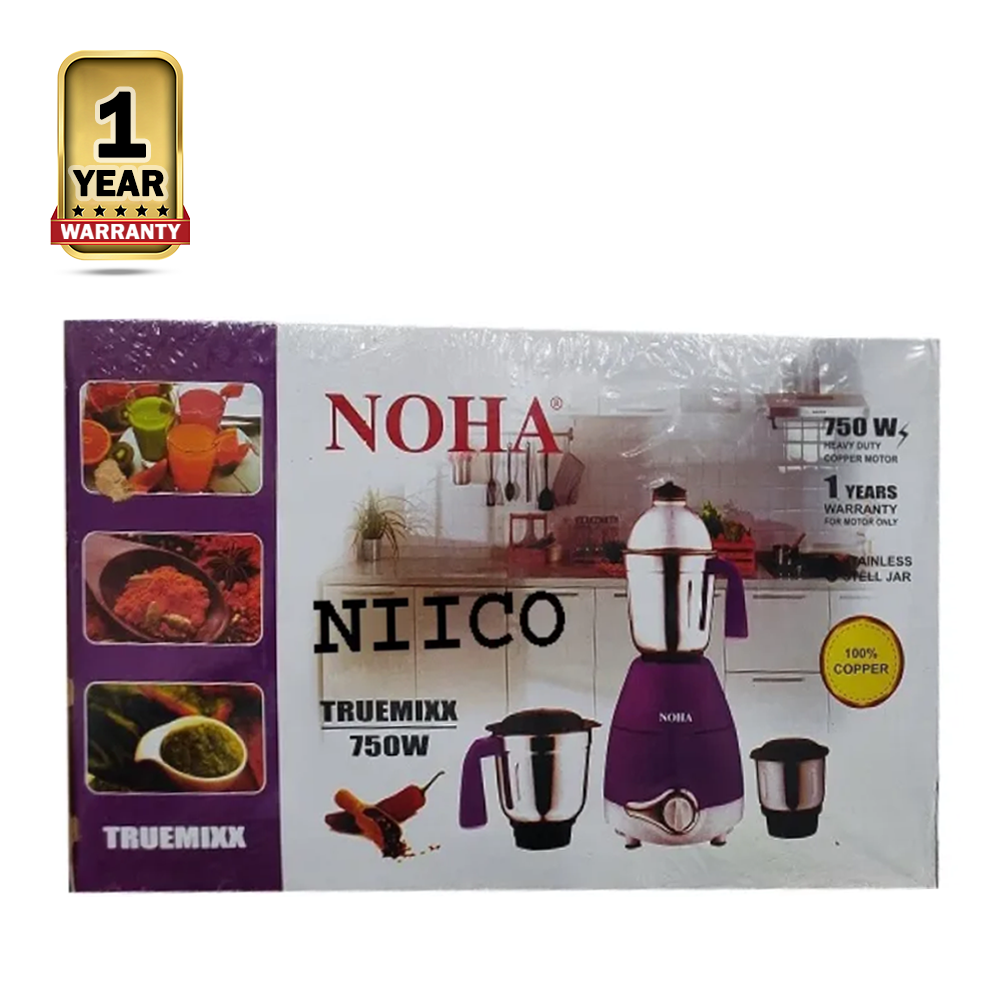 Noha Stainless Steel Heavy Duty Mixer Blender - 750 Watt - Purple