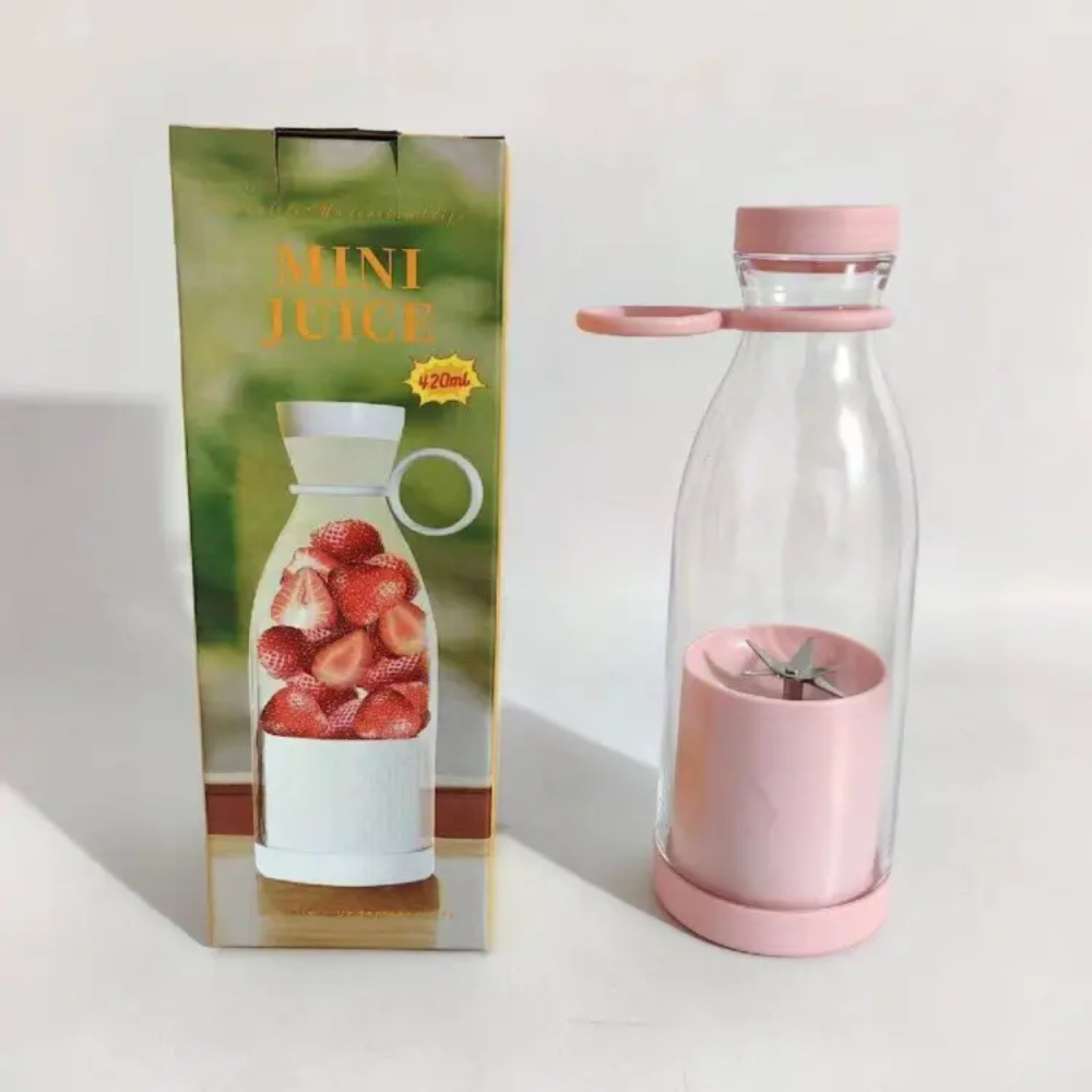 Portable Multi-function Electric Mini Fruit Blender Juicer - 420ml - Multicolor