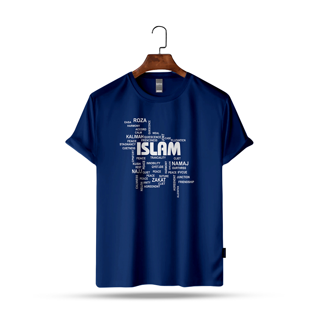 Maxan MT-9 Islam Half Sleeve T-Shirt For Men - Navy Blue