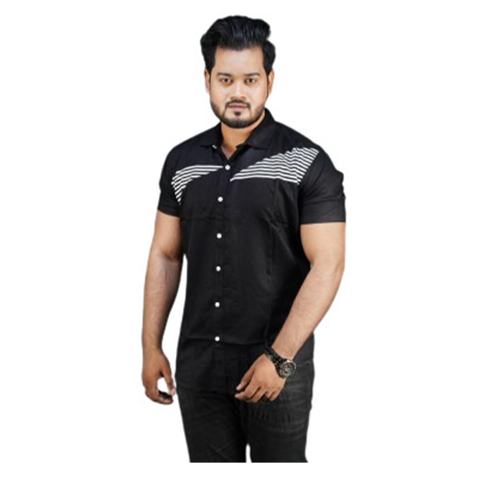 Cotton Casual Half Sleeve Shirt For Men - White - MS-62