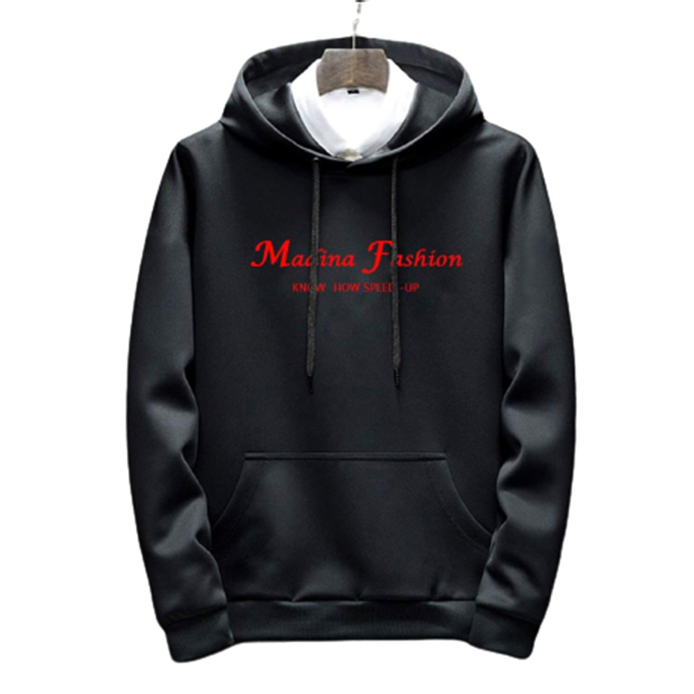 Cotton Hoodie For Men - Black and Ash - H-180