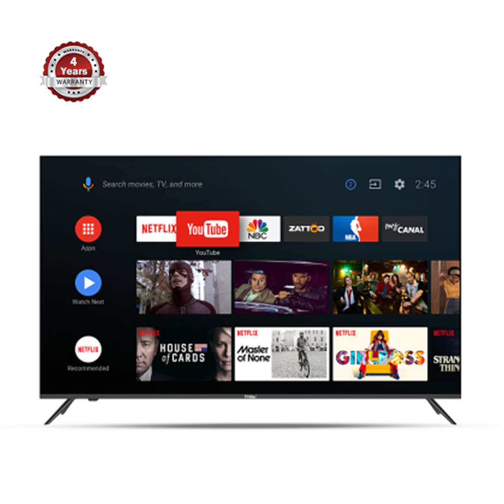 Haier 32'' LH32K66G HD Android Bezel Less Smart LED Television - Black