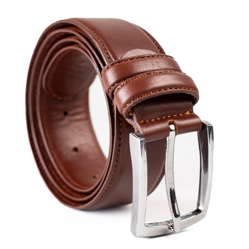 Loretta Leather Belt For Men - Brown - B-002