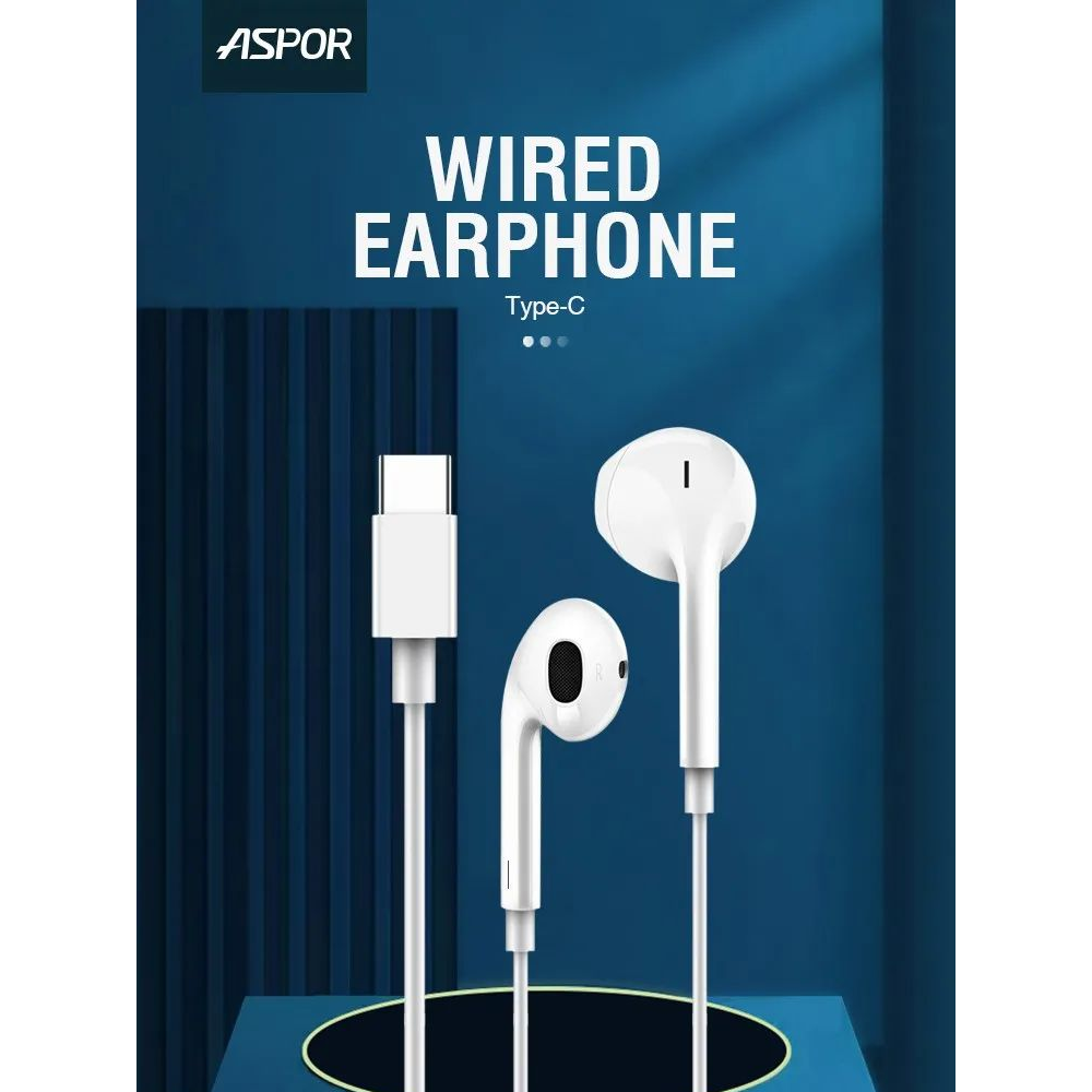 Aspor A215 Music Wired Headset Earphone - White