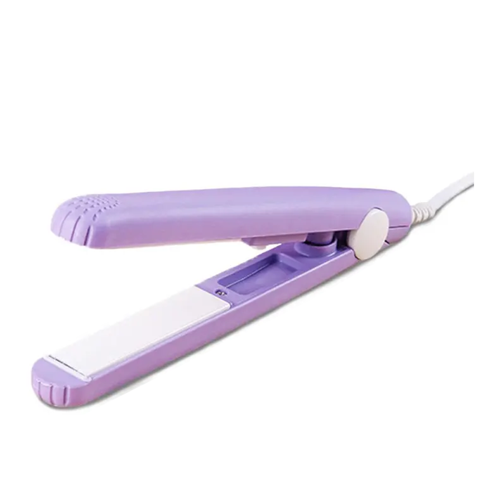 Mini Curling Iron Hair Straightener - Purple  