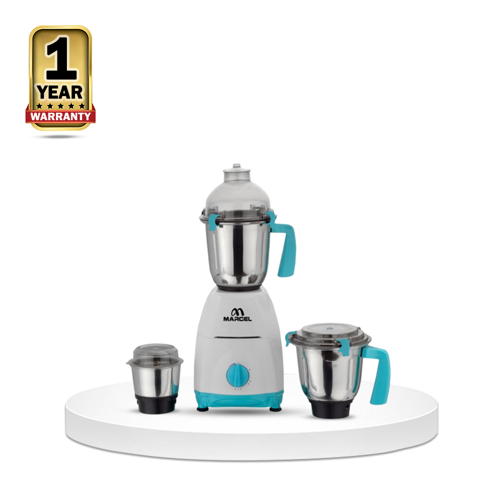 Marcel MBL-VK01 3 IN 1 Blender and Mixer Grinder - Silver & White