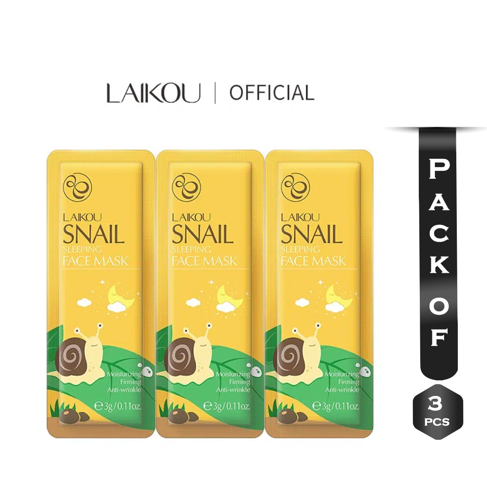 Laikou Snail Sleeping Mask - 3gm x 3pcs - LB136