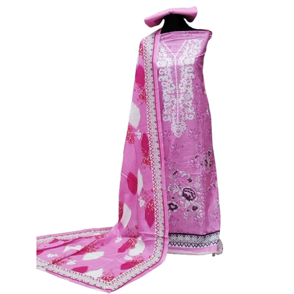 Unstitched Swiss Cotton Digital Printed Salwar Kameez For Women - Multicolor - 3A-T43