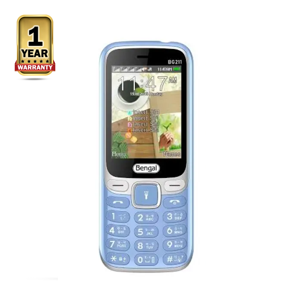 Bengal BG 211 4 Sim Button Feature Phone - 2.4 Inch - Light Blue