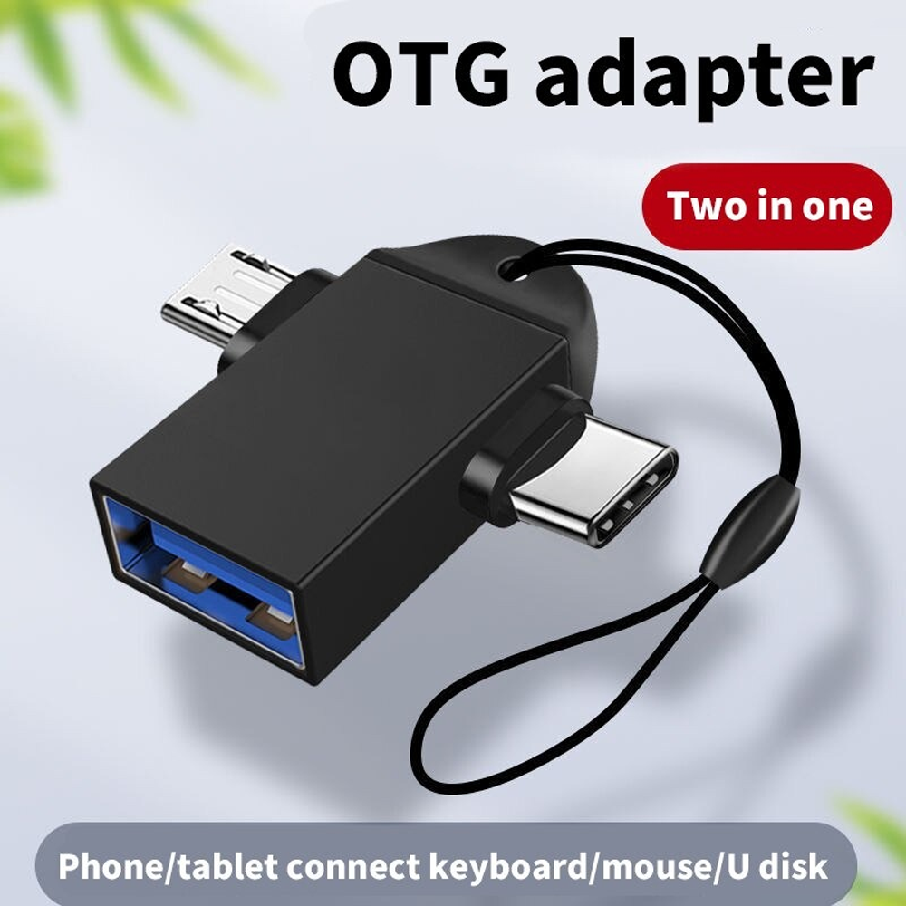 CASIFY OTG07 2 in 1 Adapter Type-C Adapter OTG Cable - Black