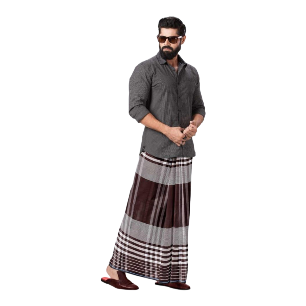 Cotton Checked Lungi for Men - Multicolor - FL122