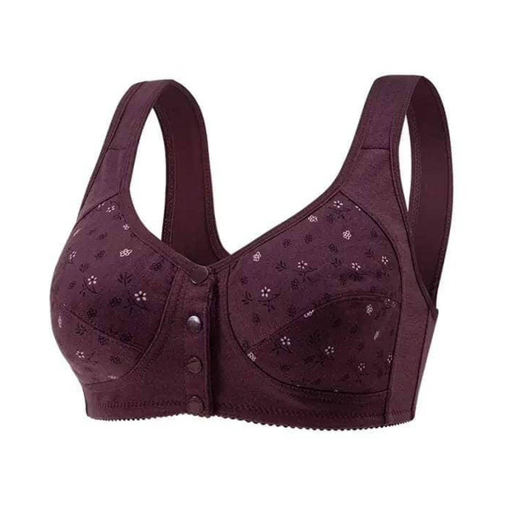 Cotton Pad Removable Nursing Bra for Women - Coffee - BR-18