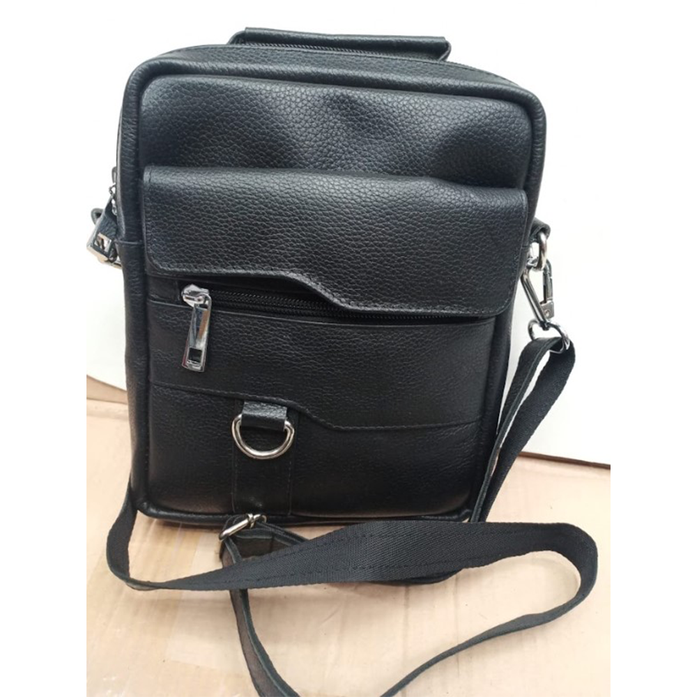 Leather Side Bag - Black - BL-13