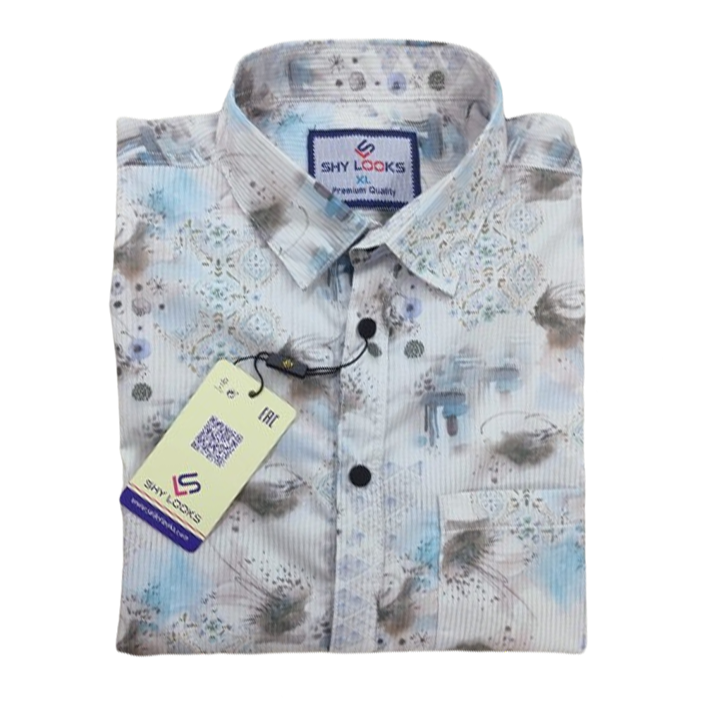 China Cotton Printed Full Sleeve Shirt For Men - Multicolor - OP359