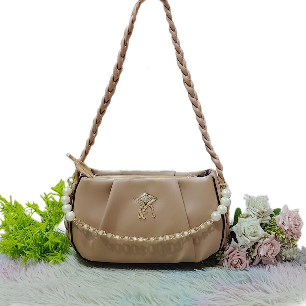 PU Leather Shoulder Bag For Women - Golden - EF086