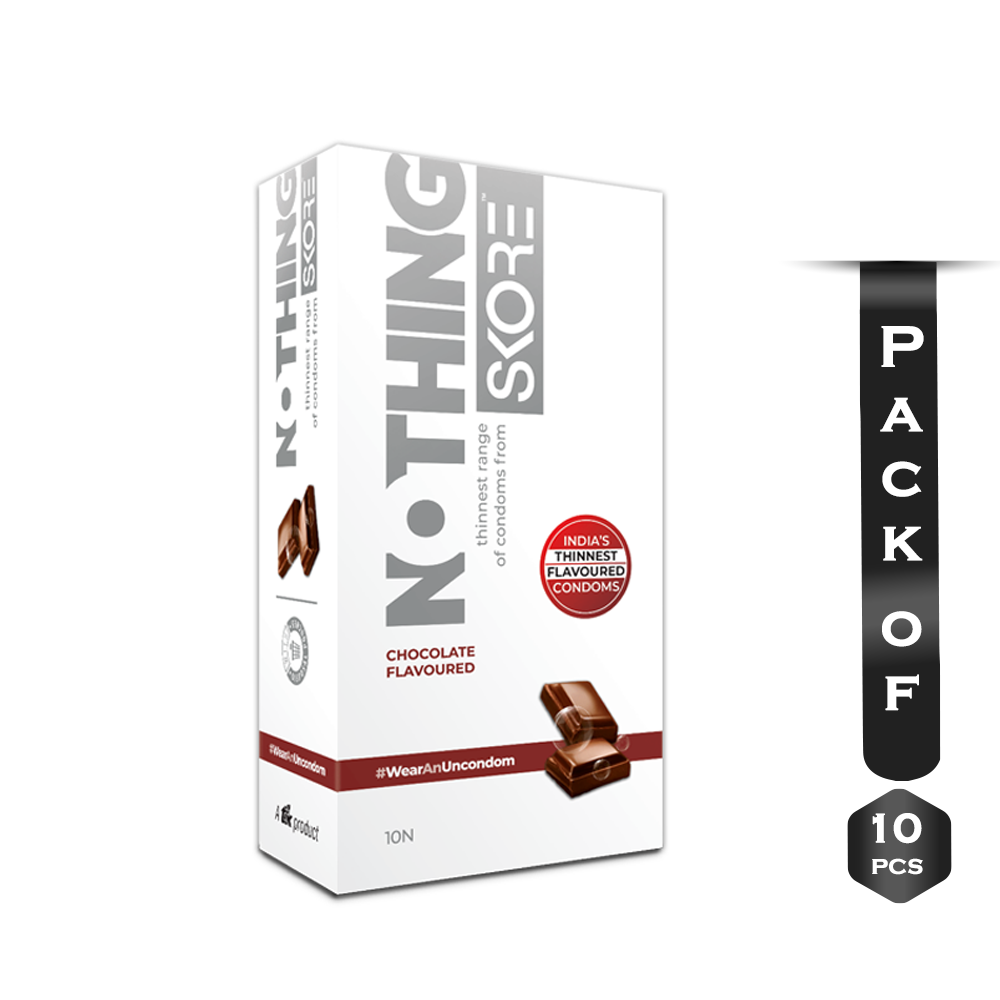 Pack of 10 Pieces Skore Nothing Thinnest Chocolate Flavoured Condoms