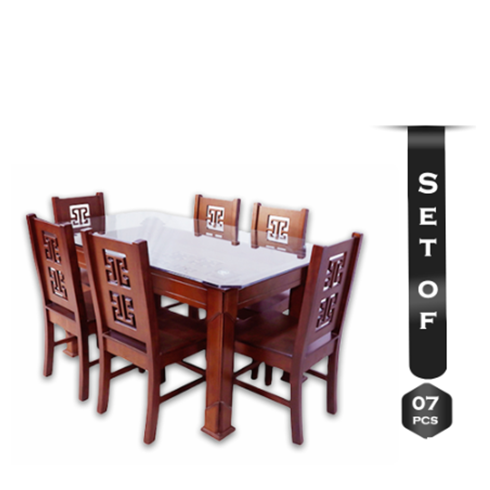 Set of 7 Beech Wood Blade Model 6 Chair Dining Set - ZF-DT-03