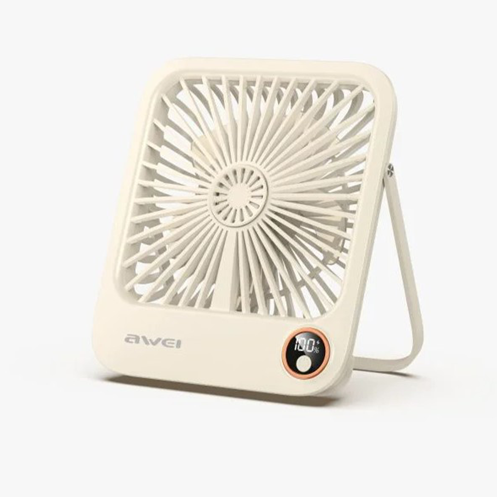 Awei F33 Desktop Ultra Slim USB Charging Fan - White 