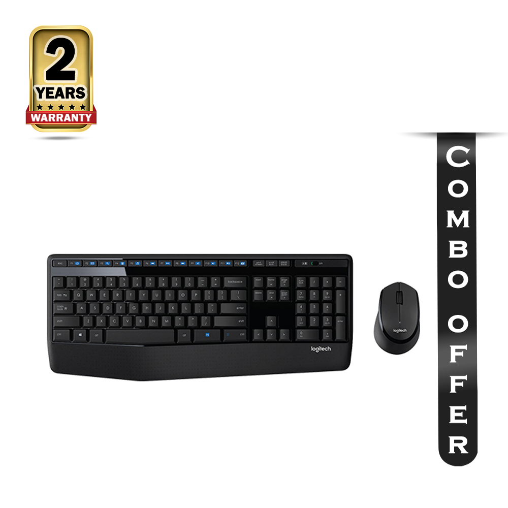 Combo Of 2 Logitech MK345 Wireless Keyboard and Mouse - Black