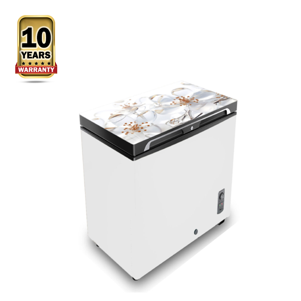 Vision RE-112 Deep Freezer - 112 Liters - White Ice Flower