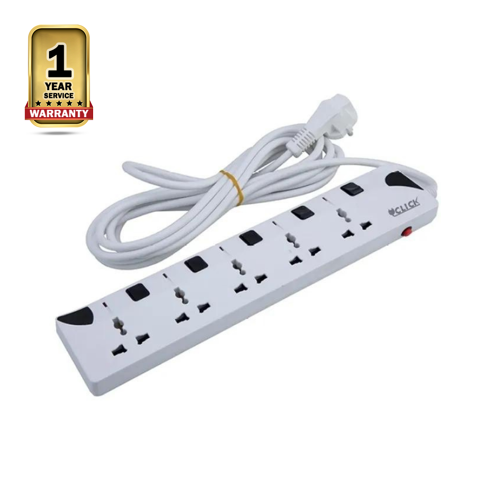 Click 4 Socket 3 Pin Multiplug - White - 901492