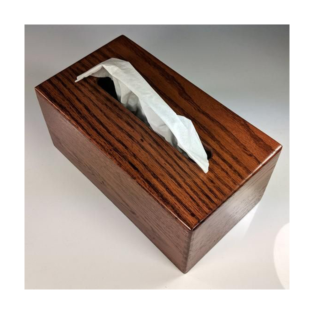 ZN -TB -01 OAK Wood Tissue Box - Antique