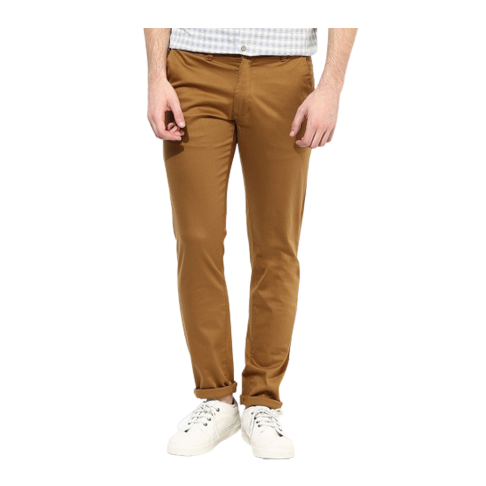 Cotton Chinos Gabardine Pant For Men - Khaki - NZ-3207