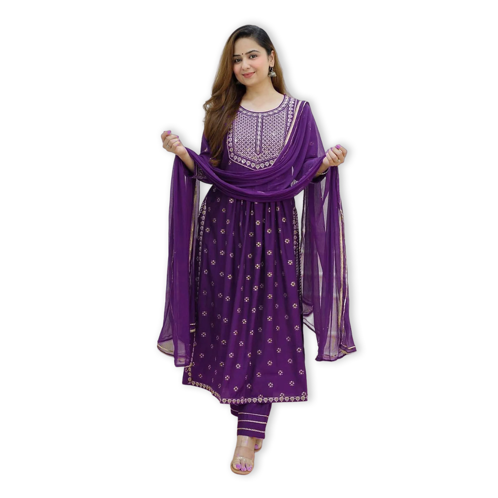 Cotton Naira Cut Style Salwar Kameez For Women