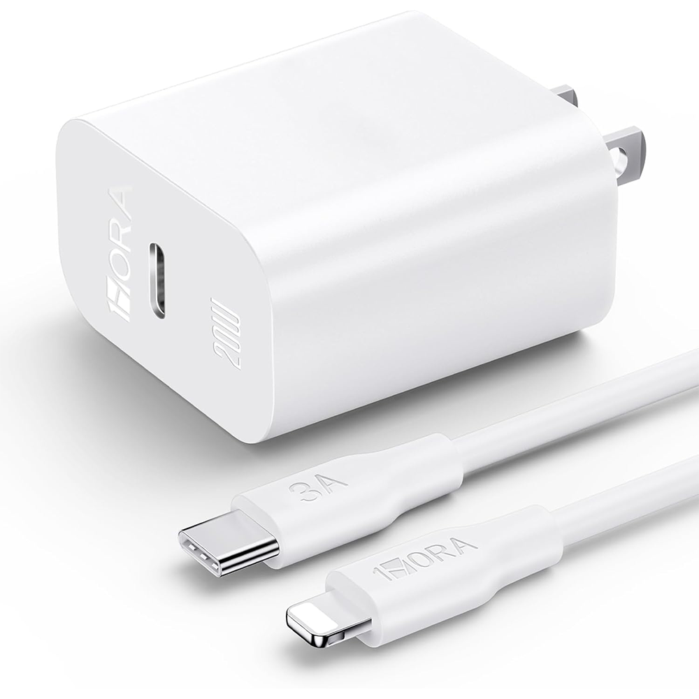 1Hora GAR154 Phone Wall Fast Chargers With Cable - White