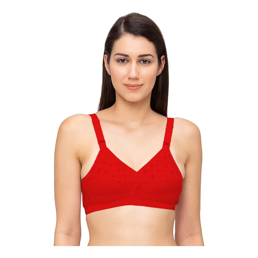 Juliet Nari Cotton Bra For Women - Red