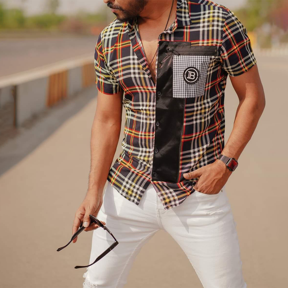 Casual hot sale half shirt