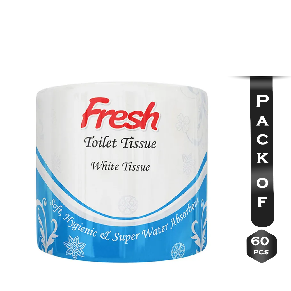 Pack of 60 Pcs Fresh Toilet Tissue Paper - White