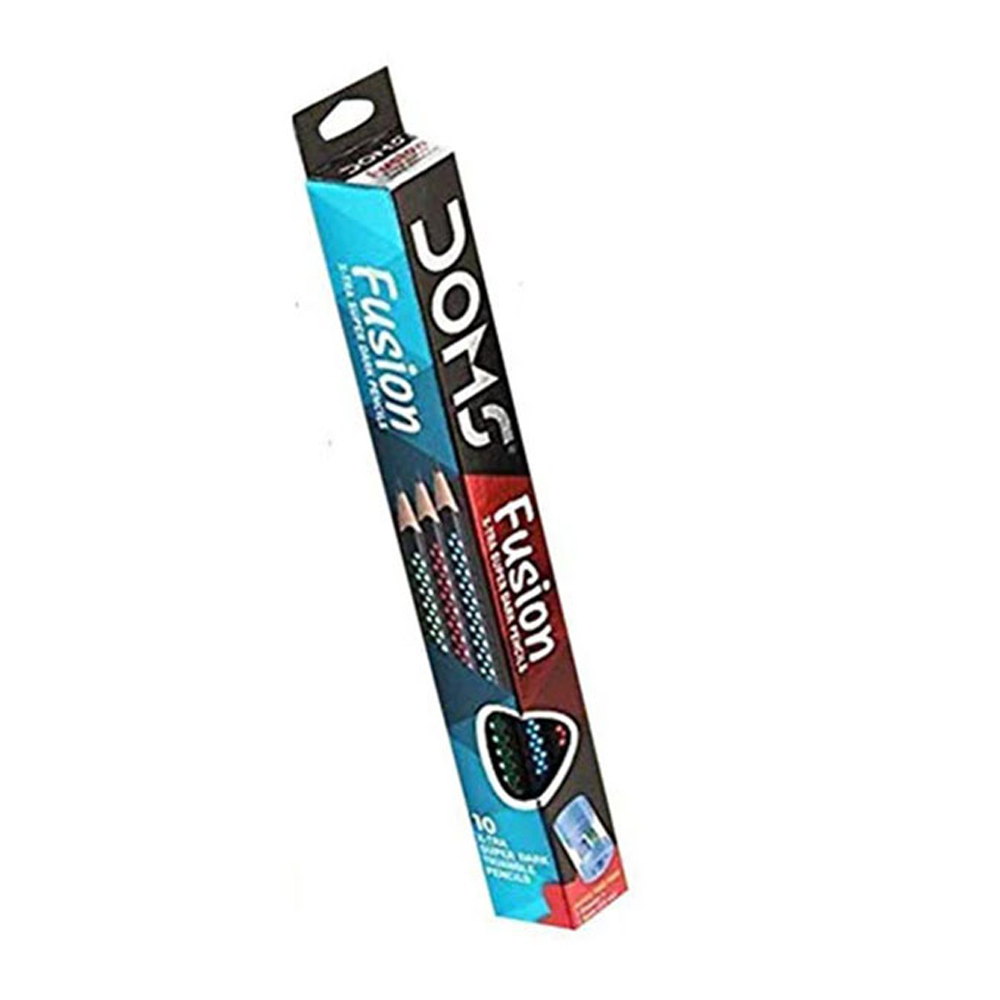 DOMS Fusion X-tra Super Dark Pencil - 10 Pcs