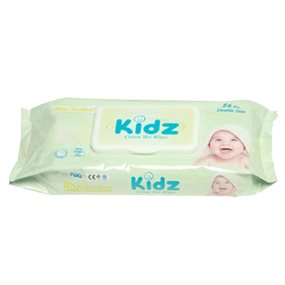 Kidz Cotton Baby Wet Wipes - 56Pcs