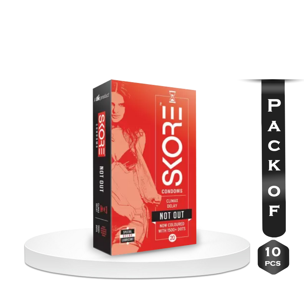 Pack of 10 Pieces Skore Not Out Climax Condom