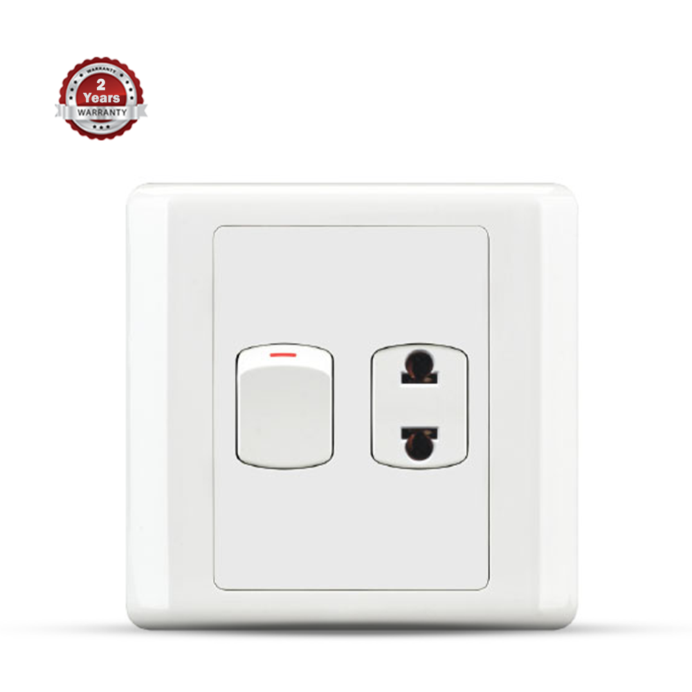 HEE Classic 2 Pin Socket With Switch - White