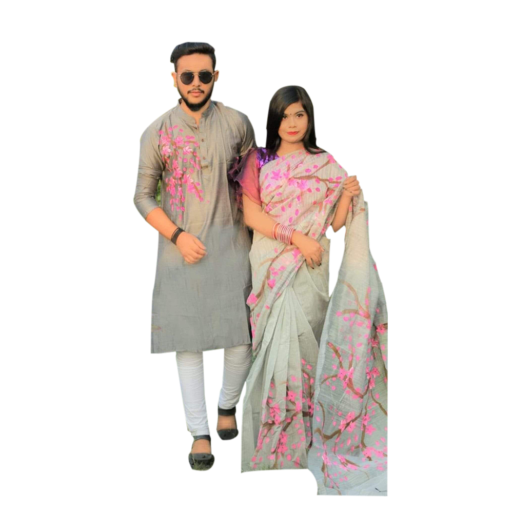 Couple dress saree and cheap panjabi