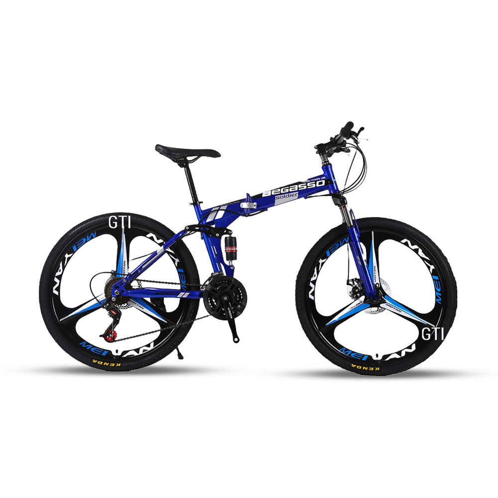 Begasso 26" Inch 3 Knives Folding Bicycle - Blue