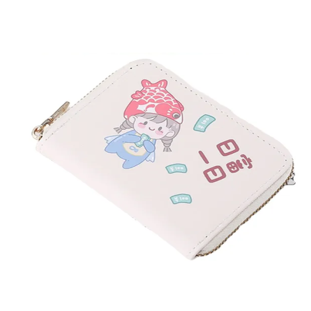 PU Leather Cute Card Holder Mini Purse - Multicolor 