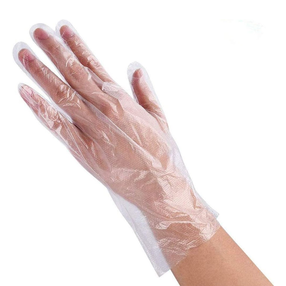 One Time Hand Poly Gloves For Hand Safety - Transparent 