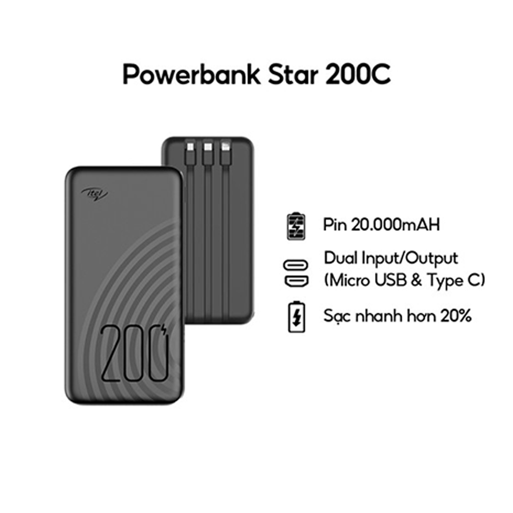 Itel 20000 Mah Power Bank Star 200C