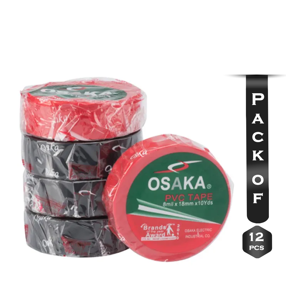 Pack of 12 Pcs Osaka PVC Tape - Red