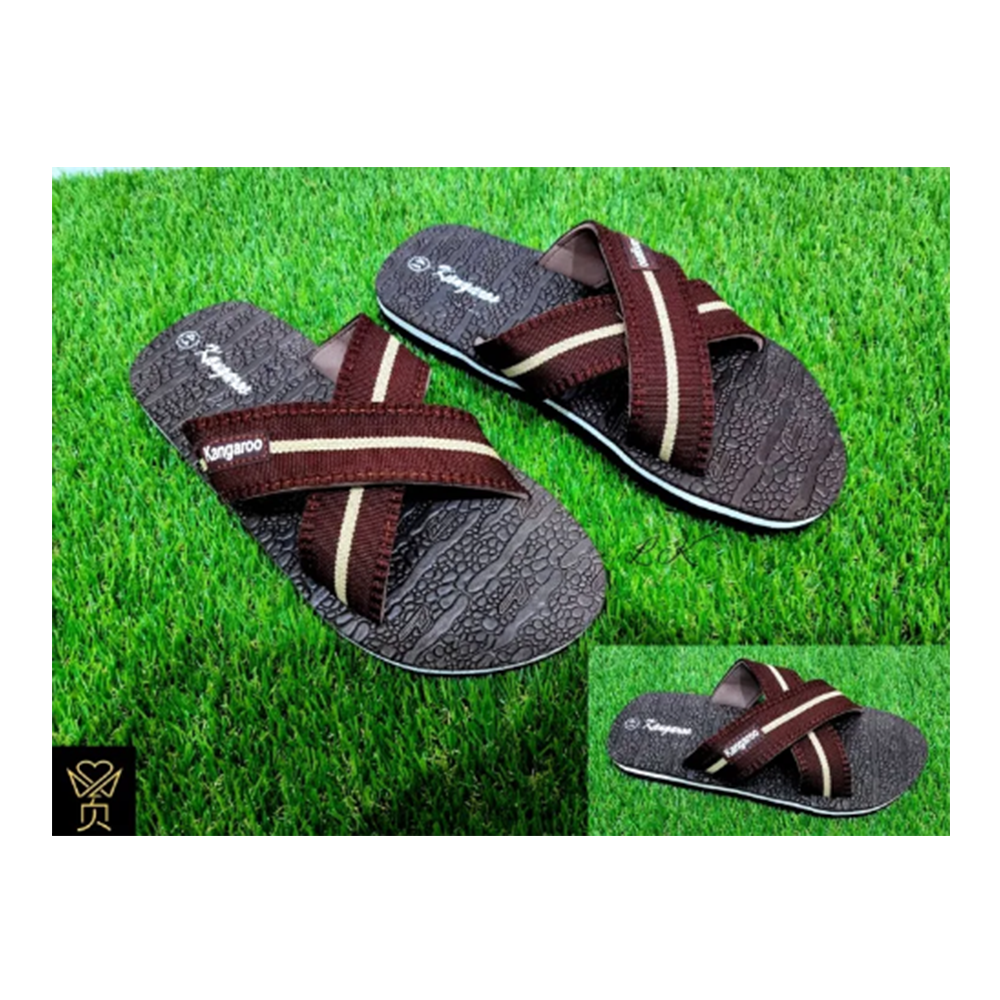 Rubber Sandal for Men - Brown - US