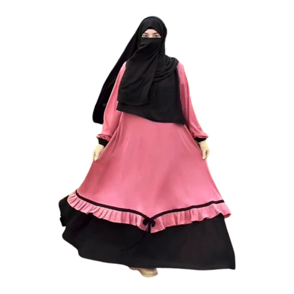 Dubai Cherri Abaya Borkha With Hijab For Women - Pink - BK-A01