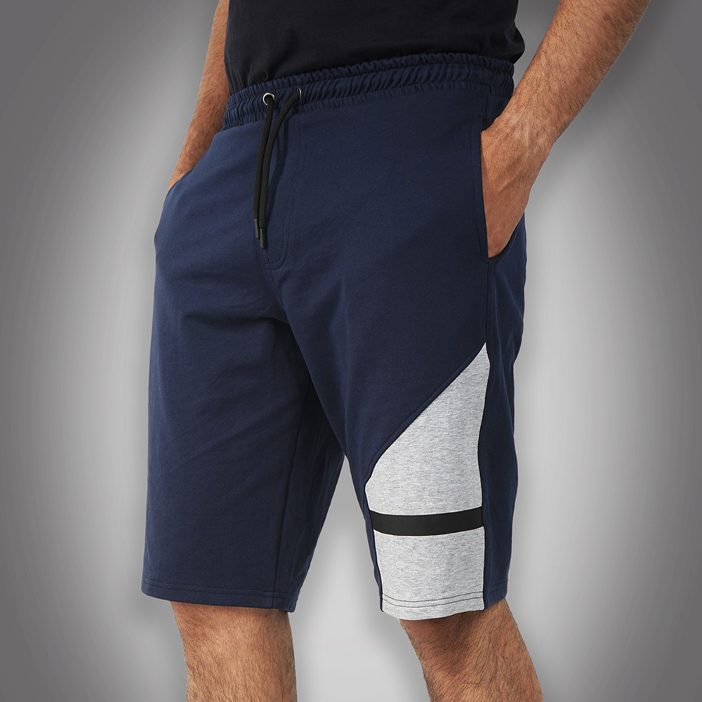 Terry Cotton Short Pant for Men - Navy Blue - GMSP-008